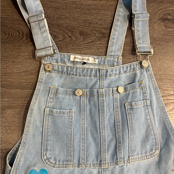 MISSLOOK Women's Denim Overalls with Floral Patterns - Picture 5 of 11